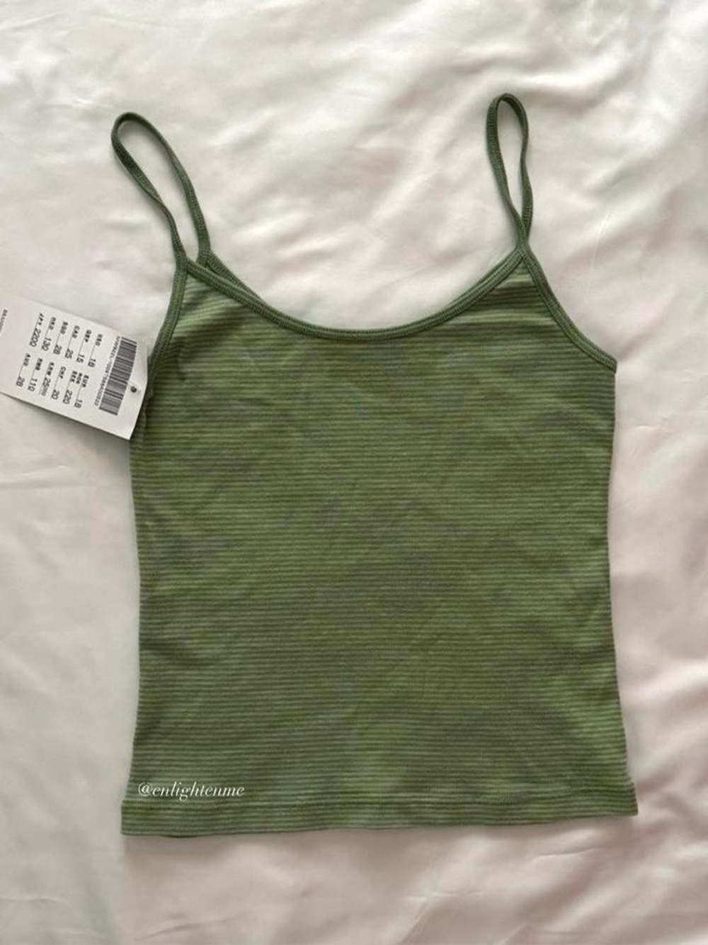 Brandy Melville matcha green striped Skylar tank top